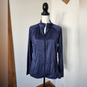 Ideology Lightweight Active Heather Blue Zip Up Shirt